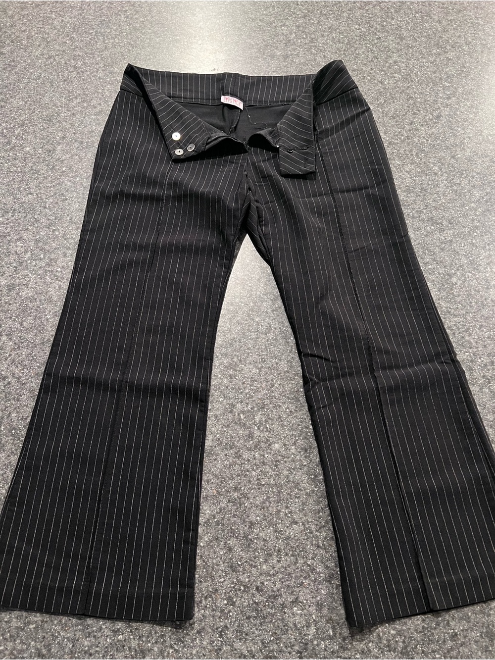 Lipstick Boutique Black with White Pinstripe Shirt